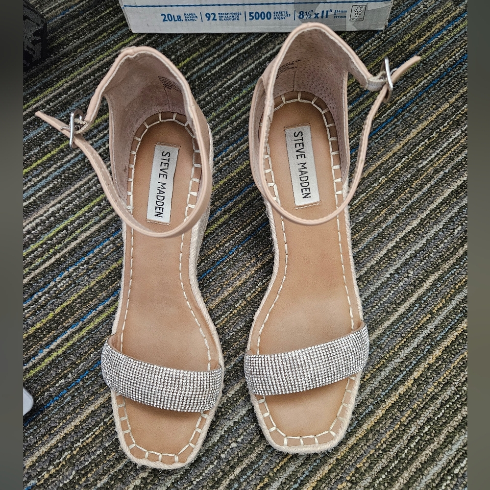 Steve Madden Rhinestone Submit Wedge Sandal - Picture 8 of 11